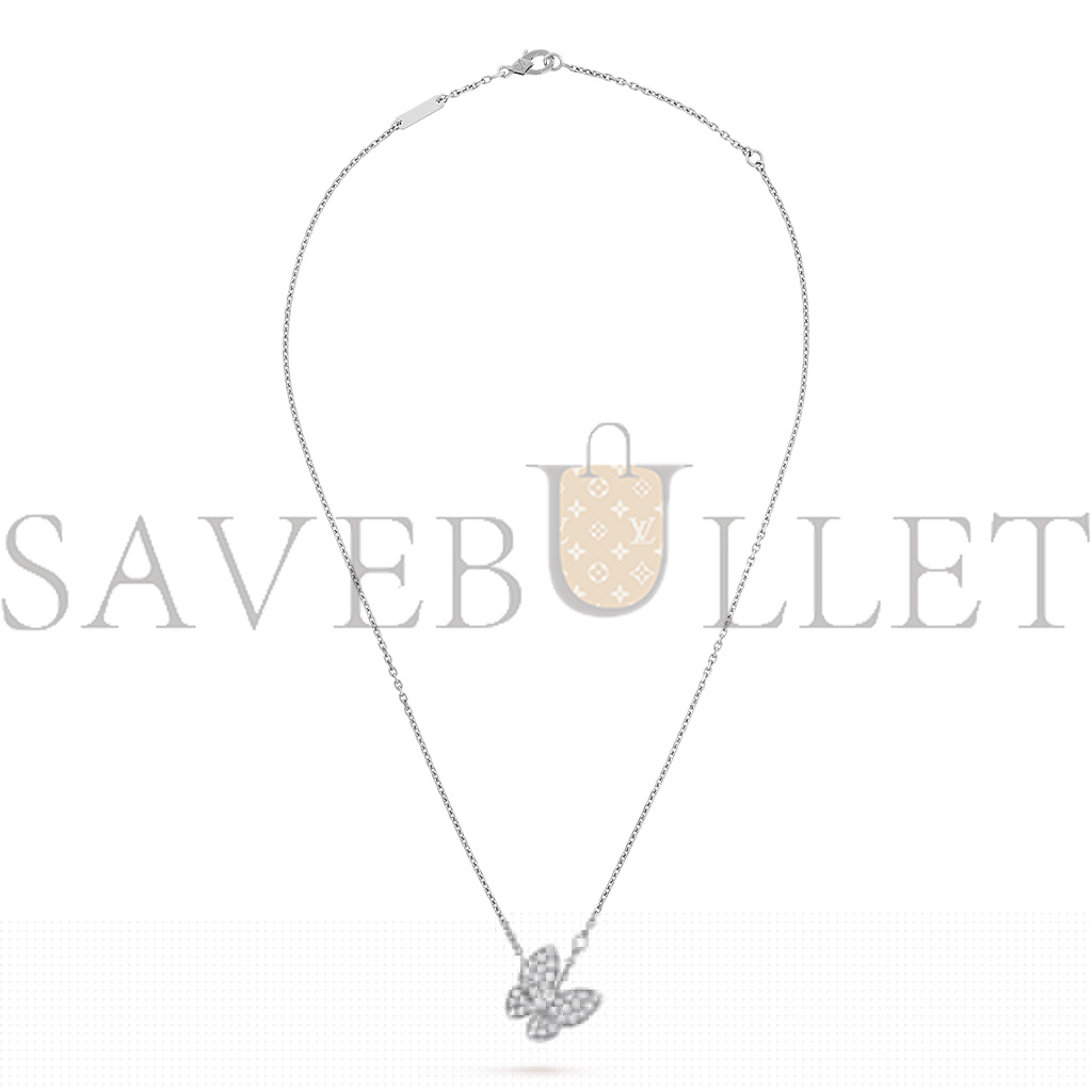 V*N CL*F arpels two butterfly pendant - white gold, diamond  vcaro3m400
